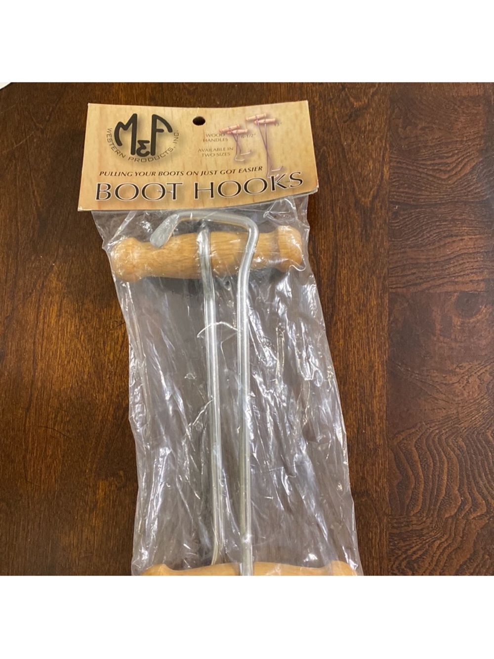 Boot Hooks with Wood Handles - Natural Wood